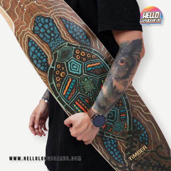 TIMBER TORTUGA LONGBOARD DECK GRIPTAPE RED FLOWER - Image 2
