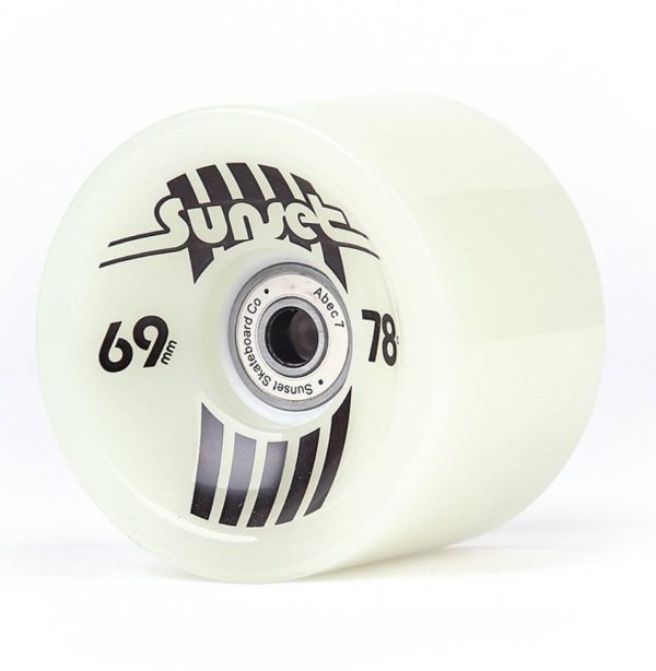 SUNSET SOLID LED CRUISER 69MM WHEELS - WHITE